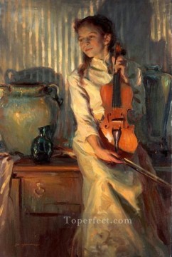 su madre violín DFG Impresionista Pinturas al óleo
